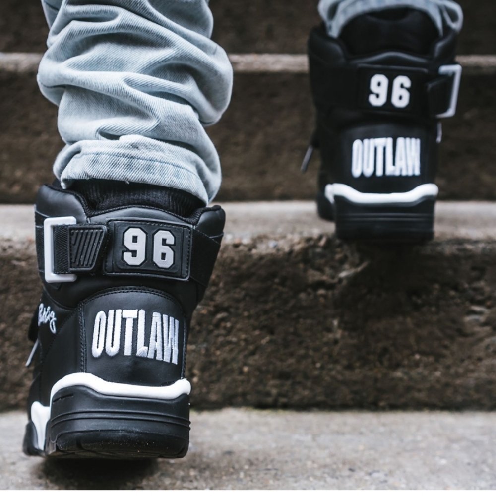 NWOT Patrick Ewing Putlaw 96 Shoes Leather Black/White Men's Size 10.5